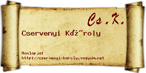 Cservenyi Károly névjegykártya