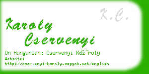 karoly cservenyi business card